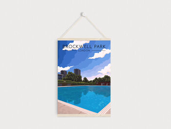 Brockwell Park London Travel Poster Art Print, 6 of 8