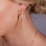 Small Gold And Pearl Tassel Earrings, thumbnail 2 of 4