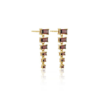 Garnet Deco Inspired Drop Earrings, 3 of 3
