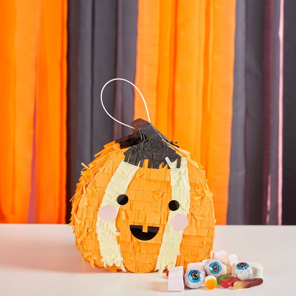 Pumpkin Halloween Piñata With Face Sticker Sheet By Little Big Party Co ...