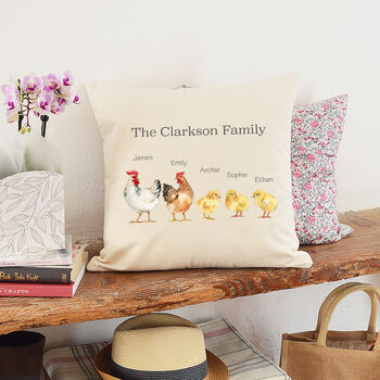 Personalised Chicken Family Cushion, 4 of 4