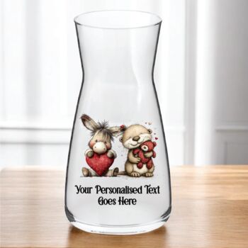 Personalised Whimsical Valentine Anniversary Love Animals Vase, 4 of 8