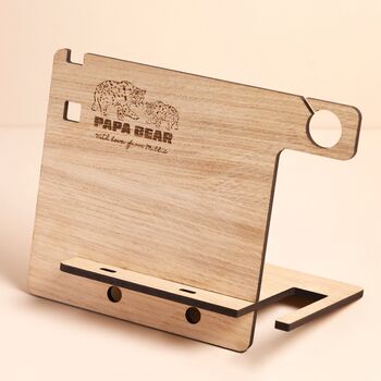 Personalised Papa Bear Wooden Accessory Stand, 2 of 3