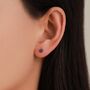 Pair Of Sterling Silver Very Tiny Cz Flower Stud Earrings, thumbnail 7 of 12
