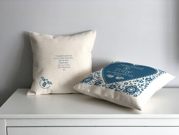 Personalised Wedding Anniversary Floral Heart Cushion, 6 of 8