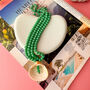 Green Beaded Shell Necklace, thumbnail 5 of 7