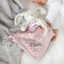 Personalised Pink Bobble Bunny Baby Comforter, thumbnail 1 of 5