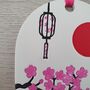 Japanese Style Scene Handpainted Clay Wall Hanging, thumbnail 4 of 7