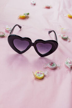 Black Chunky Oversized Heart Sunglasses, 5 of 5