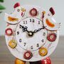 Chicken Hen Cockerel Small Ceramic Mantel Clock. Farmhouse Kitchen, thumbnail 2 of 7