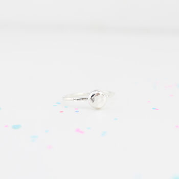 Sterling Silver Nugget Charm Ring, 3 of 8