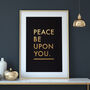 Peace Be Upon You Gold Letter Press Print, thumbnail 5 of 7