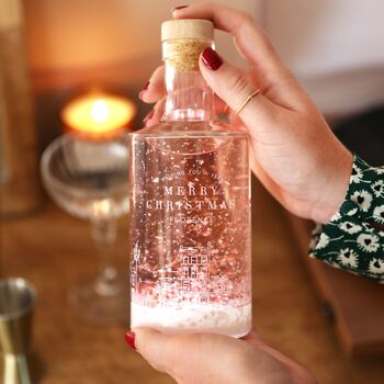 Personalised Snow Globe Gin Bottle With Glitter, 4 of 6
