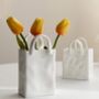 White Ceramic Paper Carrier Bag Vase, thumbnail 3 of 3