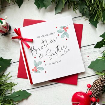 Brother And Sister In Law Christmas Card. Hand Finished, 3 of 5