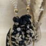 Black Handcrafted Embroidered Potli Bag/Wrist Bag, thumbnail 1 of 5