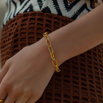 Adjustable Large Gold Chain Bracelet, 6 of 6