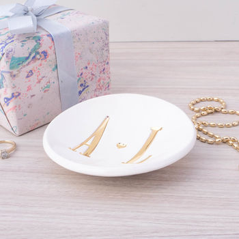 Personalised Wedding Gift Gold Ring Dish, 3 of 4