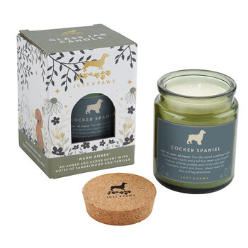 'Cocker Spaniel' Definition Large Green Candle • Dog Enthusiast • Just Paws • Gift Box, 2 of 4