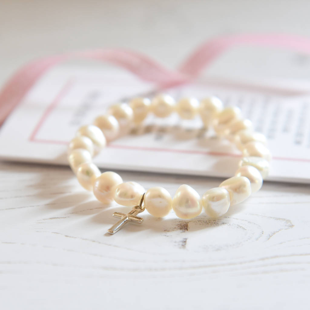 personalised girl's christening bracelet with verse by a touch of verse