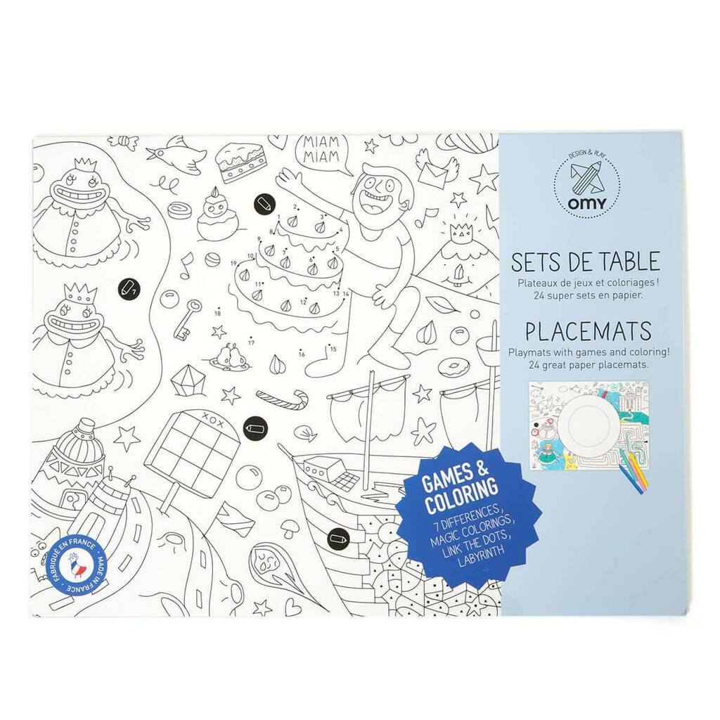 colouring paper placemats by the little house shop