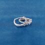 Silver Floral Half Hoop Earrings, thumbnail 3 of 8