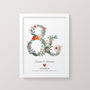 Floral Ampersand Engagement Or Wedding Print, thumbnail 1 of 3