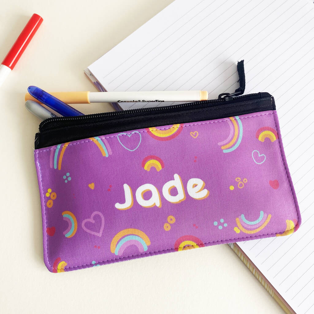 Personalised Rainbow Pencil Case By Stitch With Skye