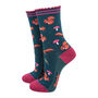 Red Squirrel Woodlands Bamboo Ankle Socks Women's Green, thumbnail 1 of 3