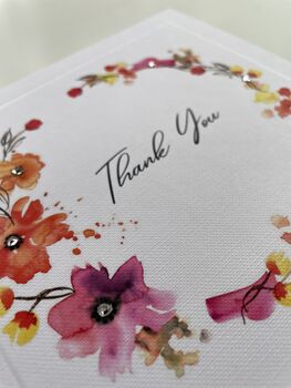 Handmade Floral Wreath 'Thank You' Card, 2 of 2