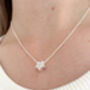 Sterling Silver Cubic Zirconia Star Slider Charm Necklace, thumbnail 3 of 5