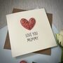 Love You Mummy/Mum 3D Heart Birthday Card, thumbnail 3 of 4