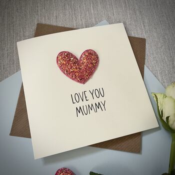 Love You Mummy/Mum 3D Heart Birthday Card, 3 of 4