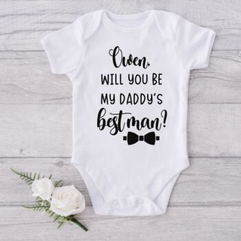 Personalised Best Man Proposal Baby Vest, 2 of 2