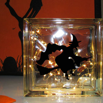Halloween Witch Light Up Glass Block, 4 of 5