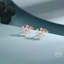 Sterling Silver Tiny Snowflake Stud Earrings, thumbnail 7 of 12