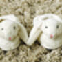 Cream Bunny Baby Slippers, Personalised, Gift Boxed, thumbnail 6 of 7