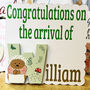 Personalised Alphabet Door Letter New Baby Card, thumbnail 5 of 8