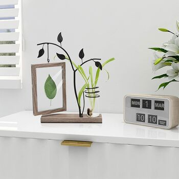 Double Sided Picture Frame With Vase And Metal Tree, 2 of 8