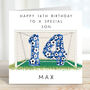 Personalised 14th Birthday Football Card, thumbnail 1 of 3