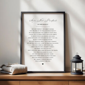 He's Not Perfect Personalised Poem Print, 2 of 12