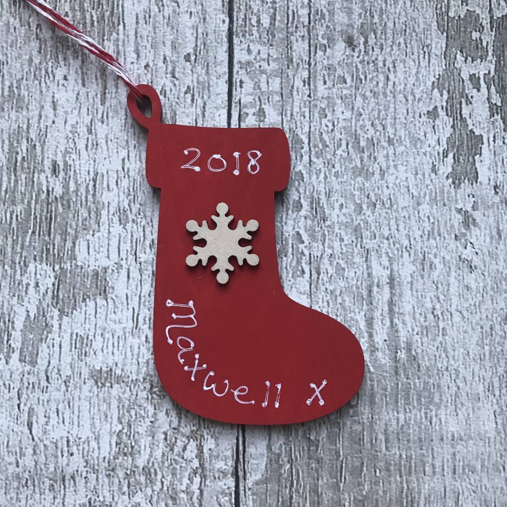 Personalised Stocking Christmas Decoration By Kitty's