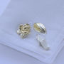 England Rugby Cufflinks Silver With 18k Gold Vermeil, thumbnail 2 of 4