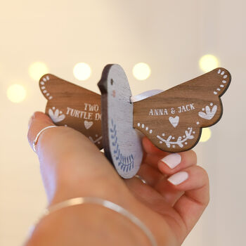 'Two Turtle Doves' Personalised Christmas Decoration, 2 of 4