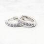 Alexandrite June Birthstone Small Silver Huggie Hoops, thumbnail 1 of 4