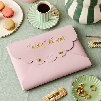 Personalised Vegan Leather Maid Of Honour Pouch, 4 of 6