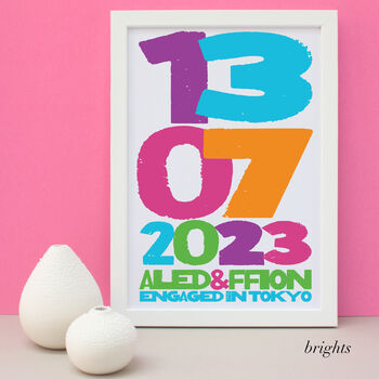 Personalised Engagement Typography Print, 5 of 7
