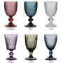 Set Of Four Vintage Embossed Coloured Wine Glasses, thumbnail 2 of 10