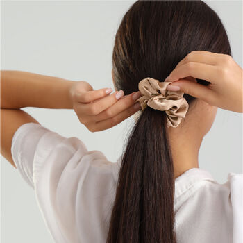 Silver Cloud Mixed Satin Scrunchies Double Pack, 4 of 6