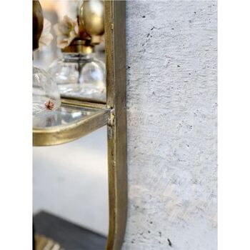 Mirror W/ Shelf, Antique Brass, 4 of 4